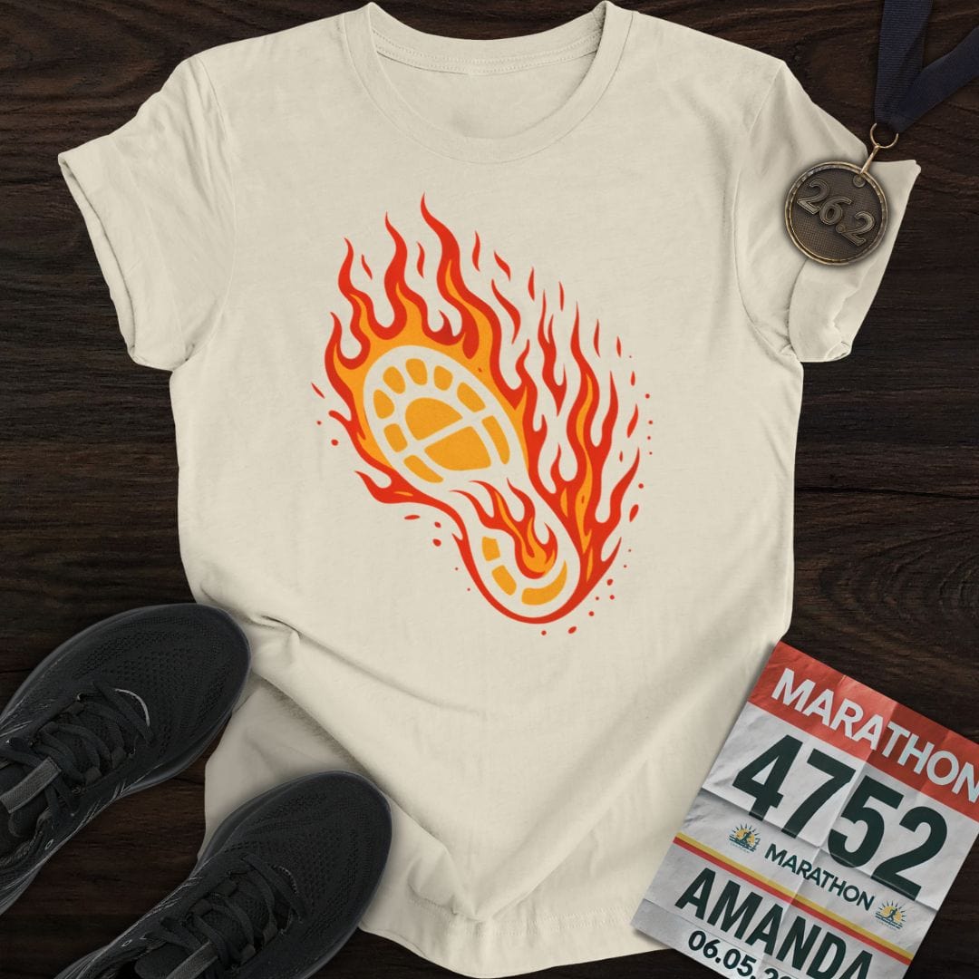 Printify T-Shirt Sand / S Fire Running Shoes T-Shirt