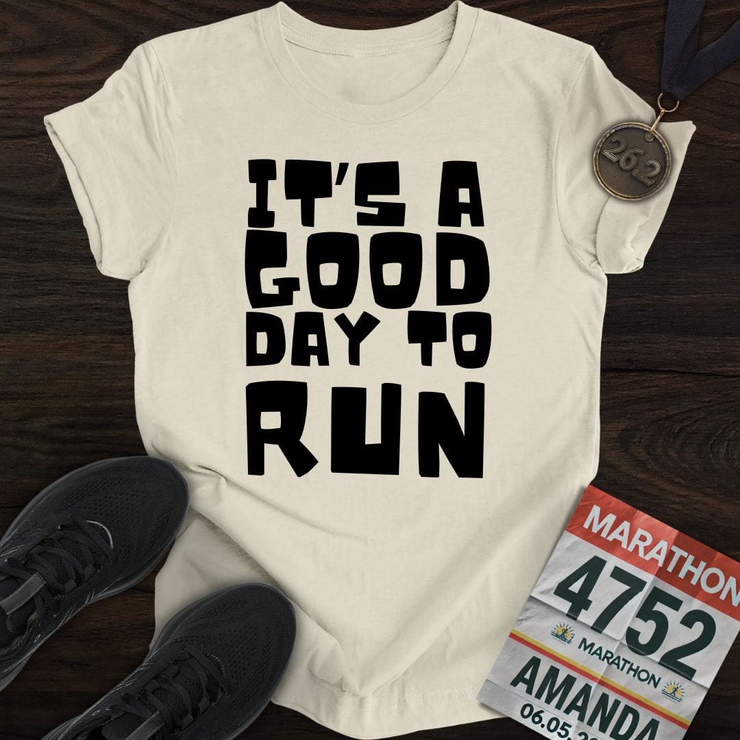 Printify T-Shirt Sand / S Good Day To Run T-shirt