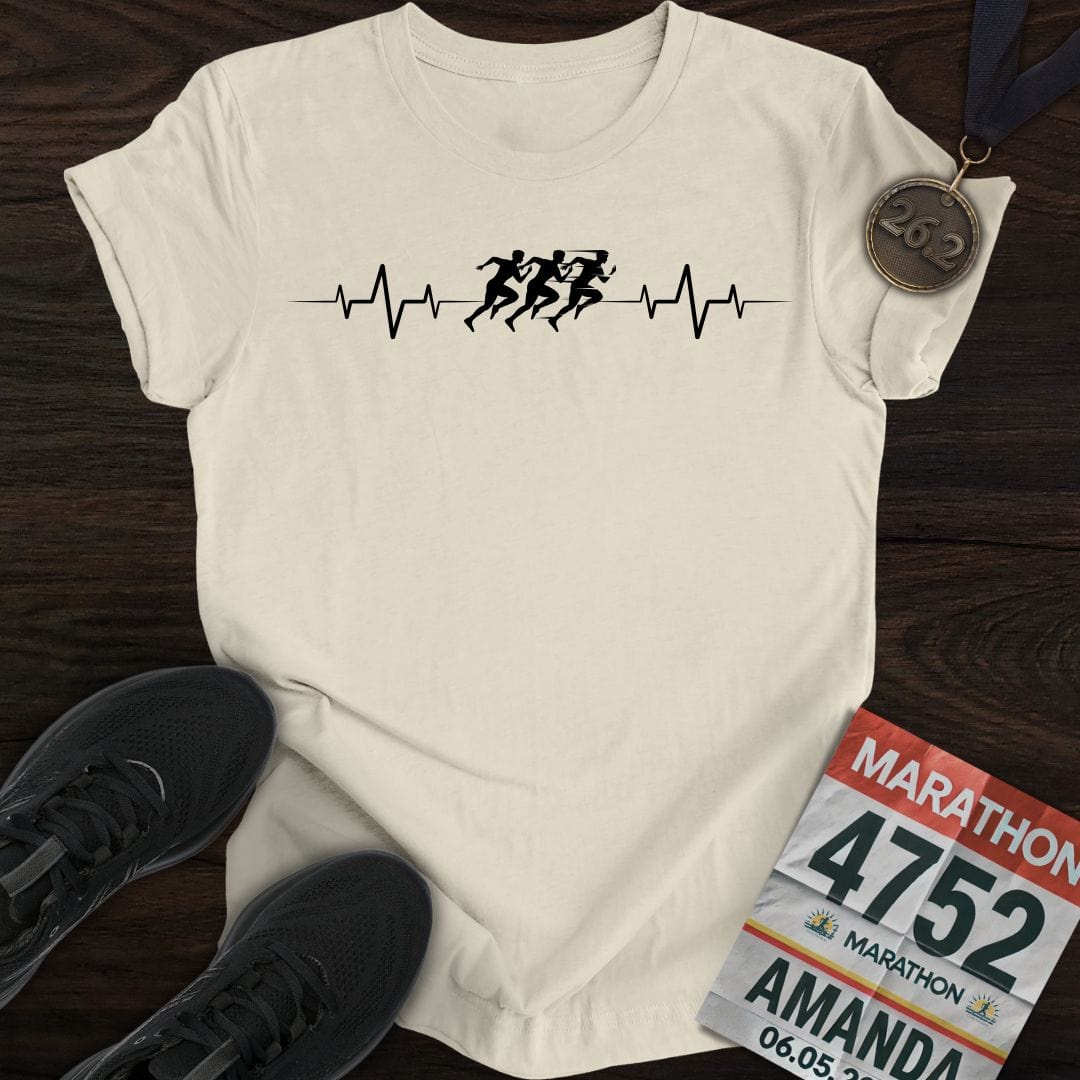 Printify T-Shirt Sand / S Heart Rhythm Runner T-Shirt