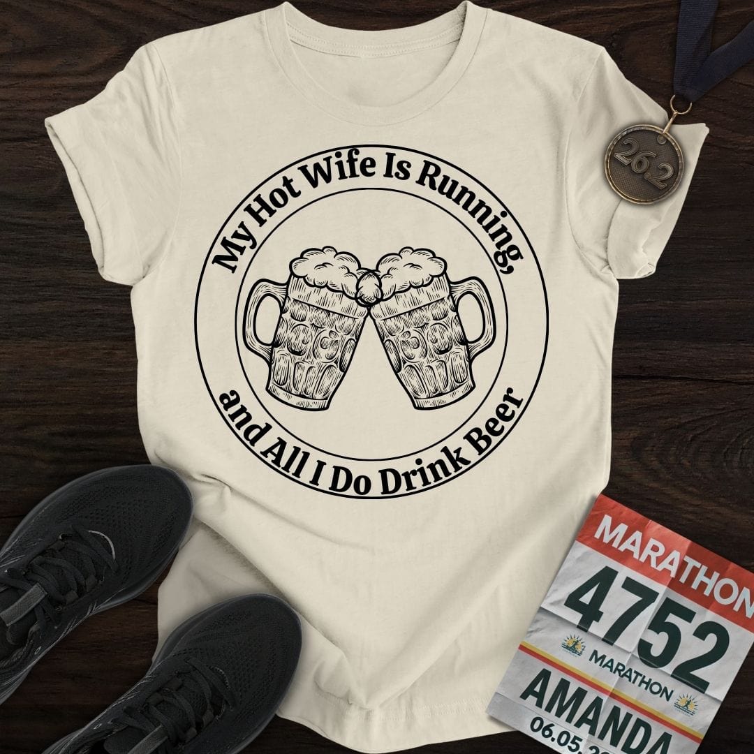 Printify T-Shirt Sand / S Hot Wife is Running T-Shirt