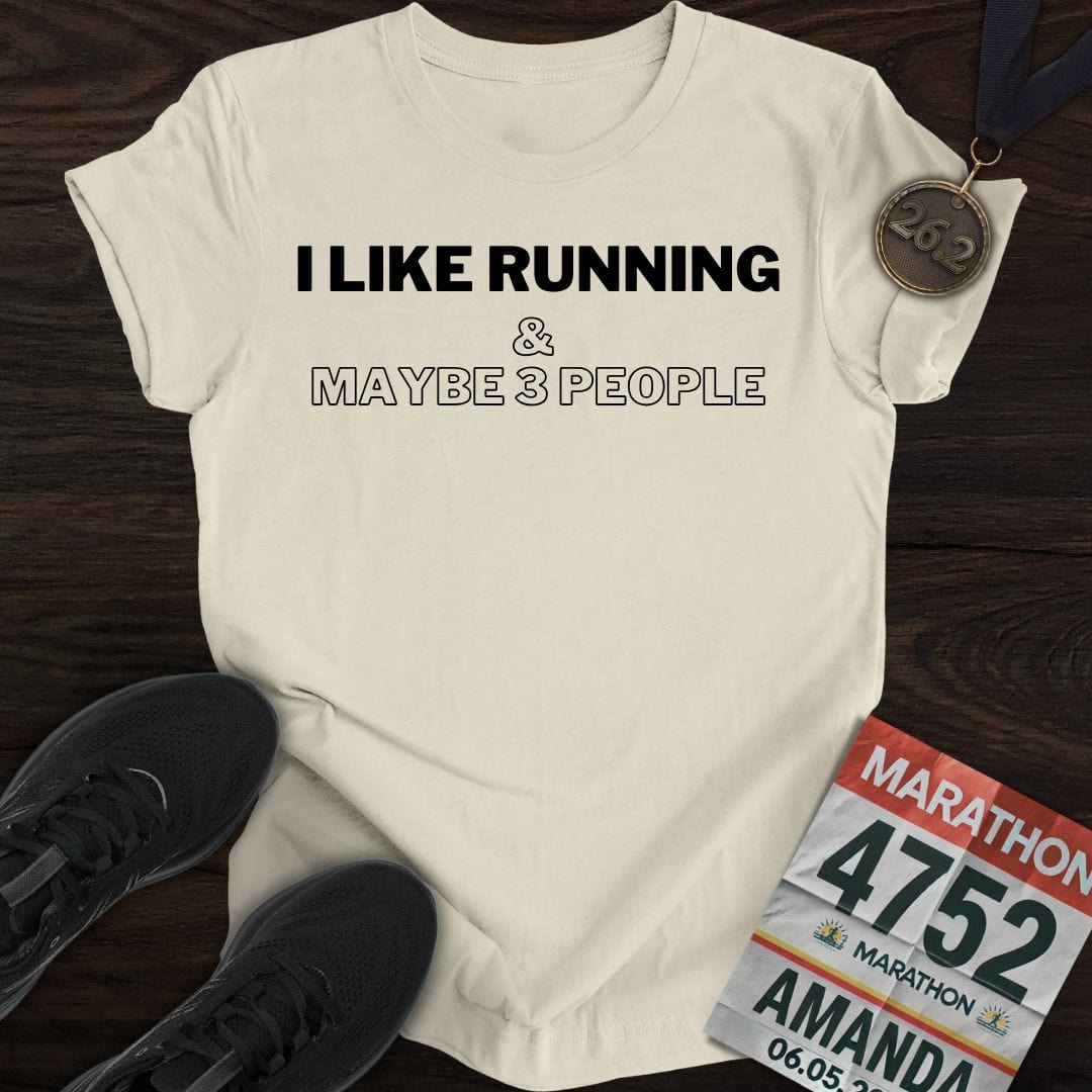 Printify T-Shirt Sand / S I Like Running T-Shirt