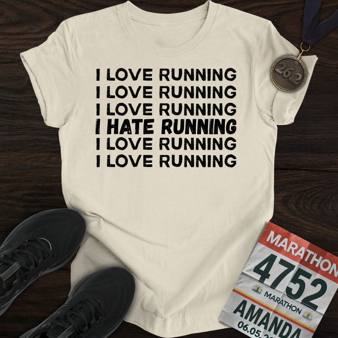Printify T-Shirt Sand / S I Love Running T-Shirt