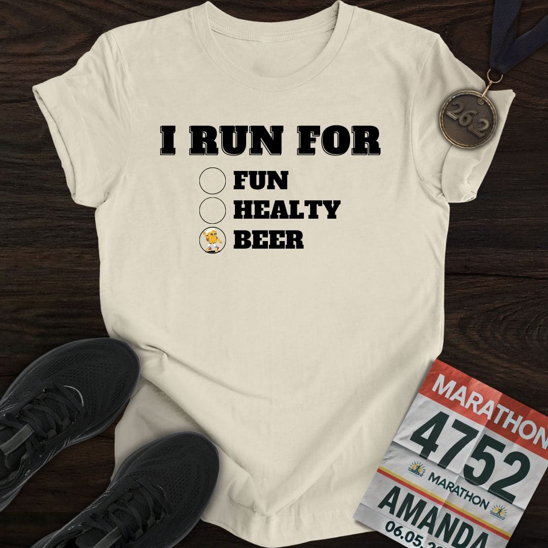 Printify T-Shirt Sand / S I Run for Beer T-Shirt