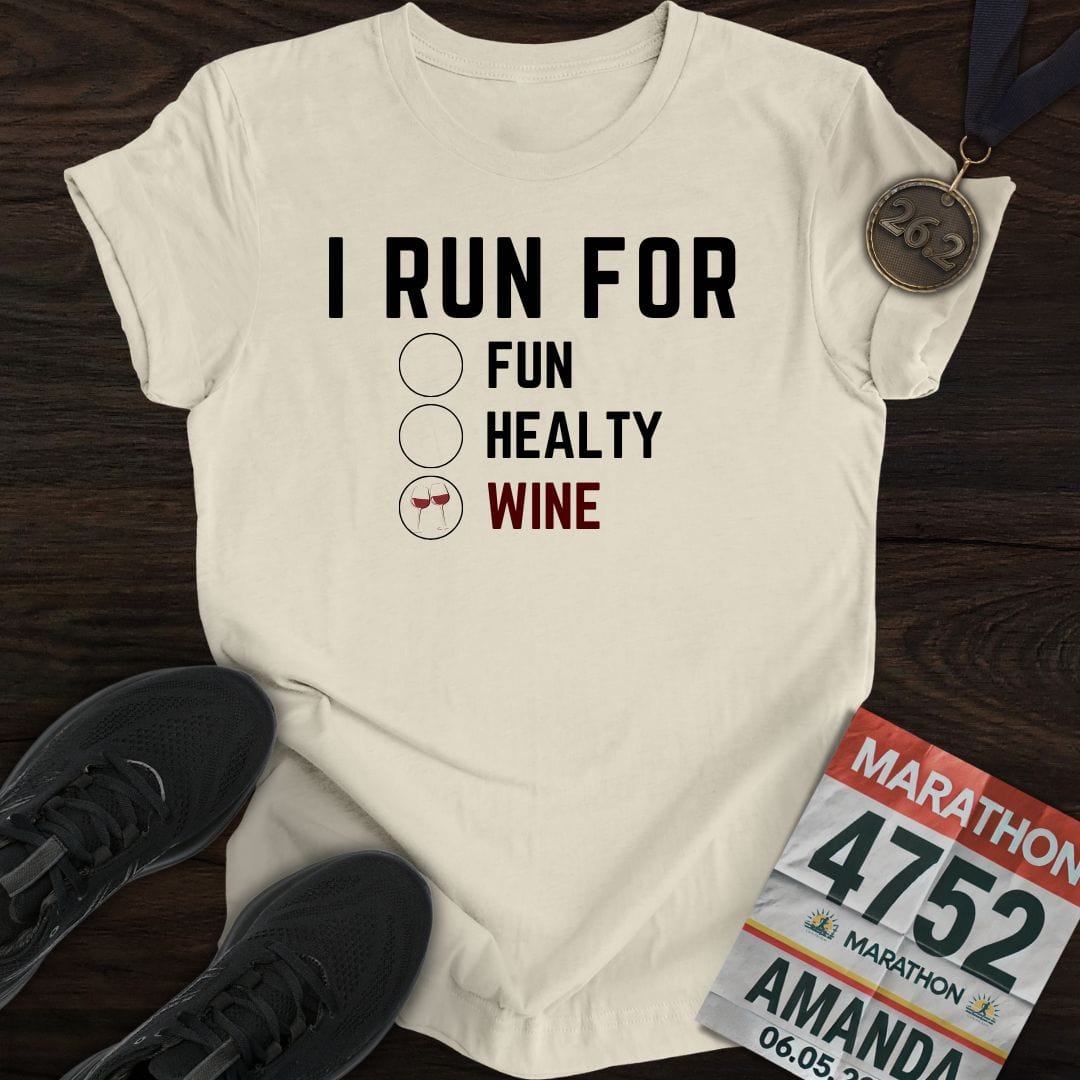 Printify T-Shirt Sand / S I Run for Wine T-Shirt
