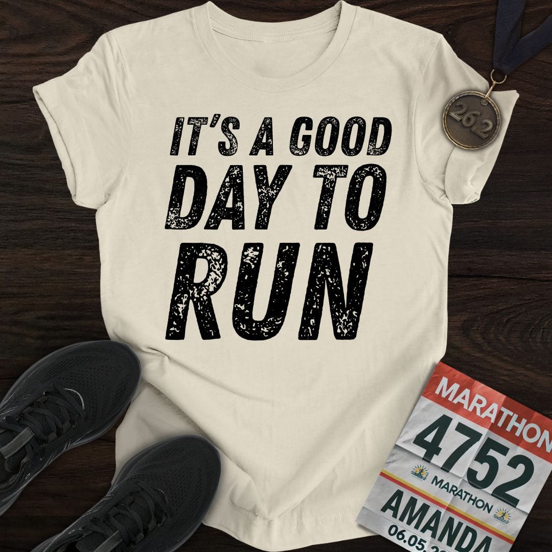 Printify T-Shirt Sand / S It's A Good Day To Run T-shirt
