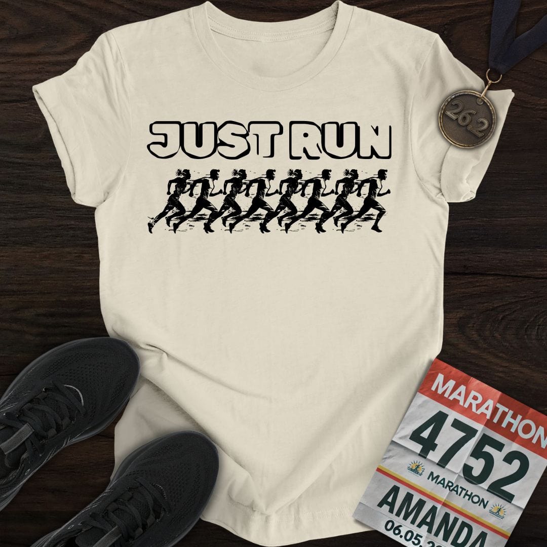 Printify T-Shirt Sand / S Just Run And Run T-shirt