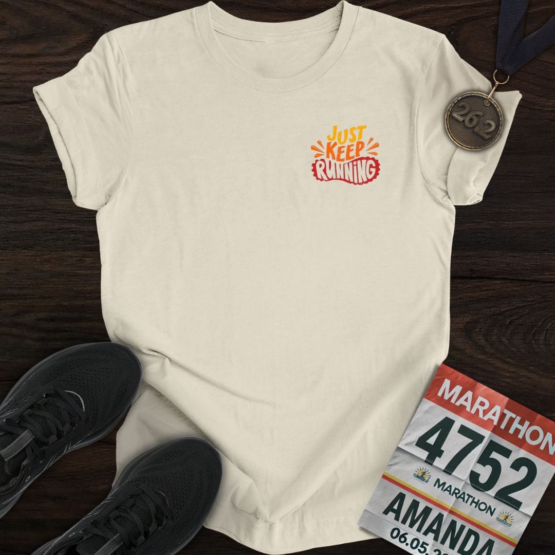 Printify T-Shirt Sand / S Keep Running Shoes T-shirt