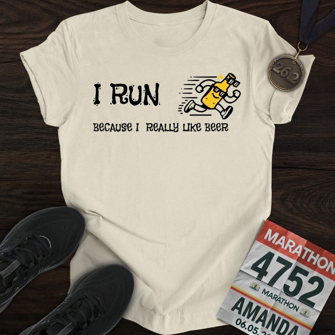 Printify T-Shirt Sand / S Like Run for Beer T-Shirt