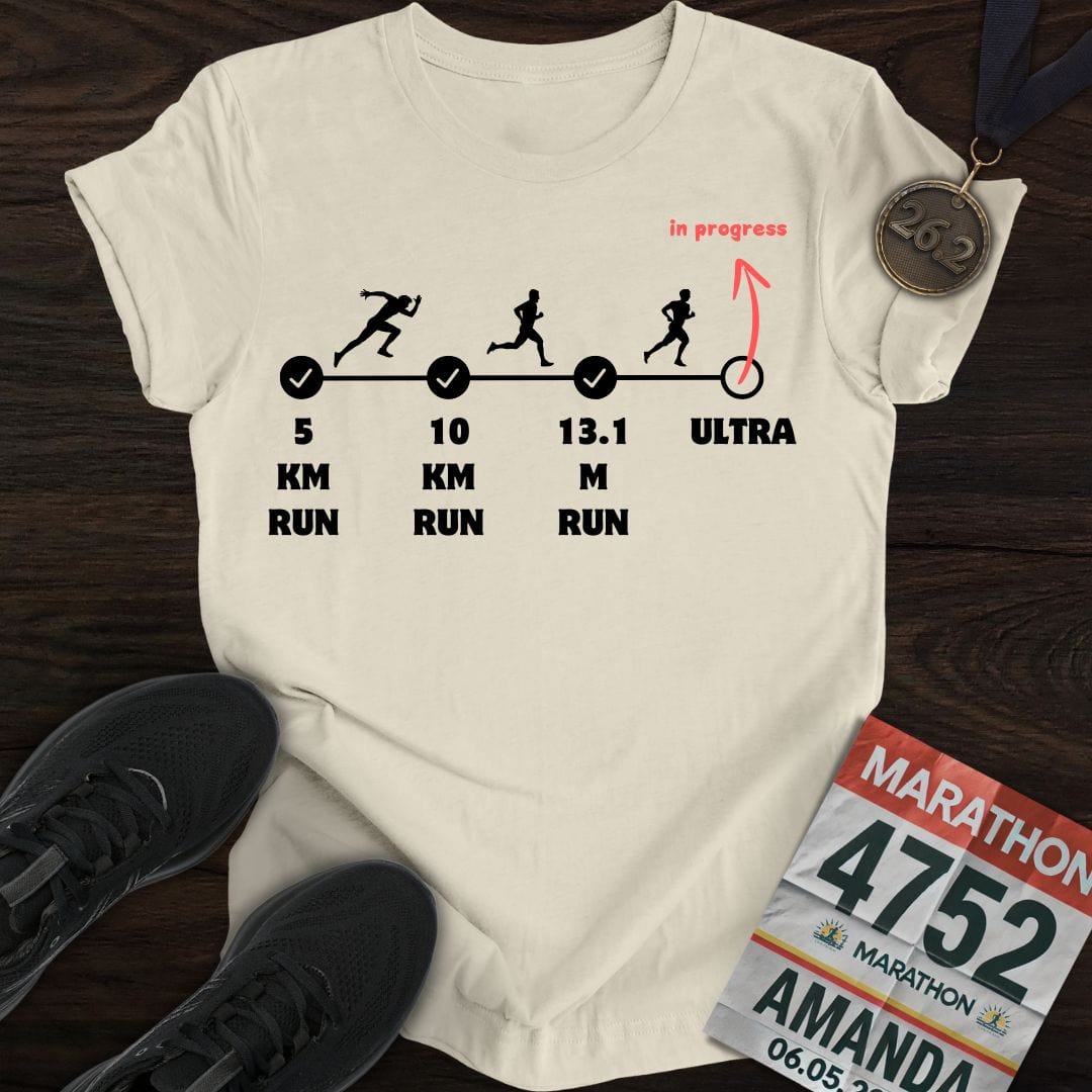 Printify T-Shirt Sand / S Marathon in Progress T-Shirt