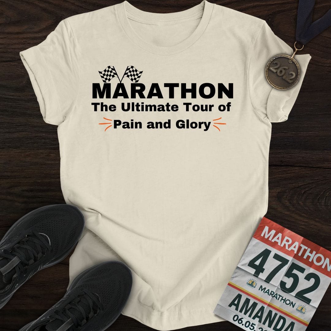 Printify T-Shirt Sand / S Marathon: Pain&Glory T-shirt