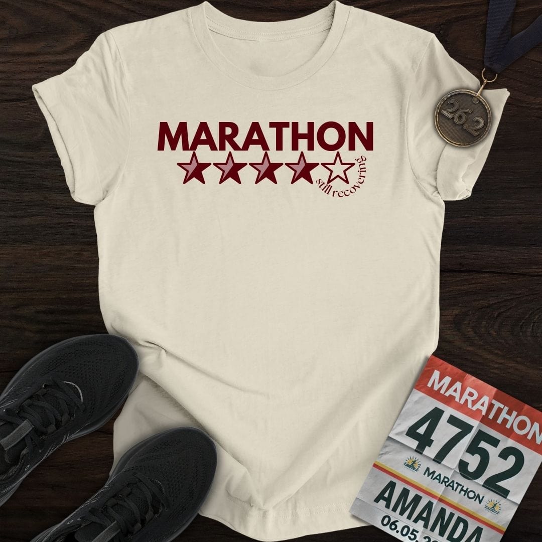 Printify T-Shirt Sand / S Marathon Score: Still Recovering T-shirt