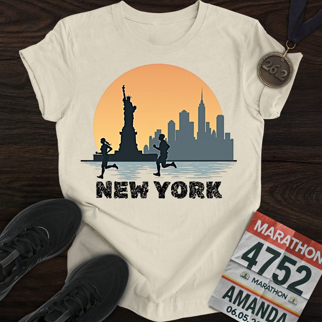Printify T-Shirt Sand / S New York Runner T-shirt
