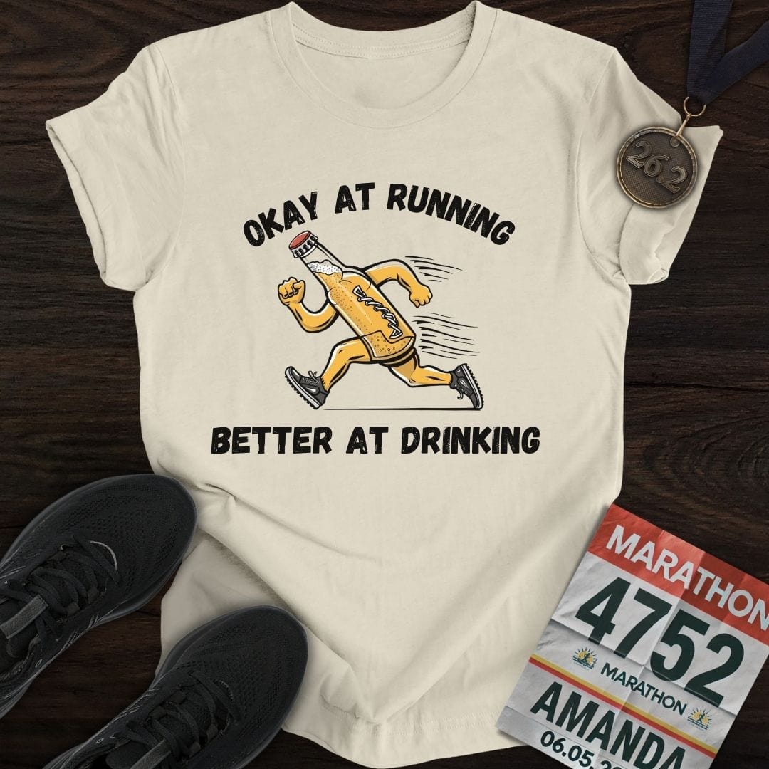 Printify T-Shirt Sand / S Okay at Running T-Shirt
