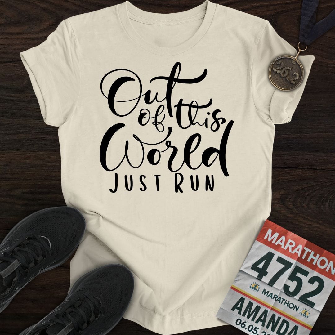 Printify T-Shirt Sand / S Out of This World, Just Run T-shirt
