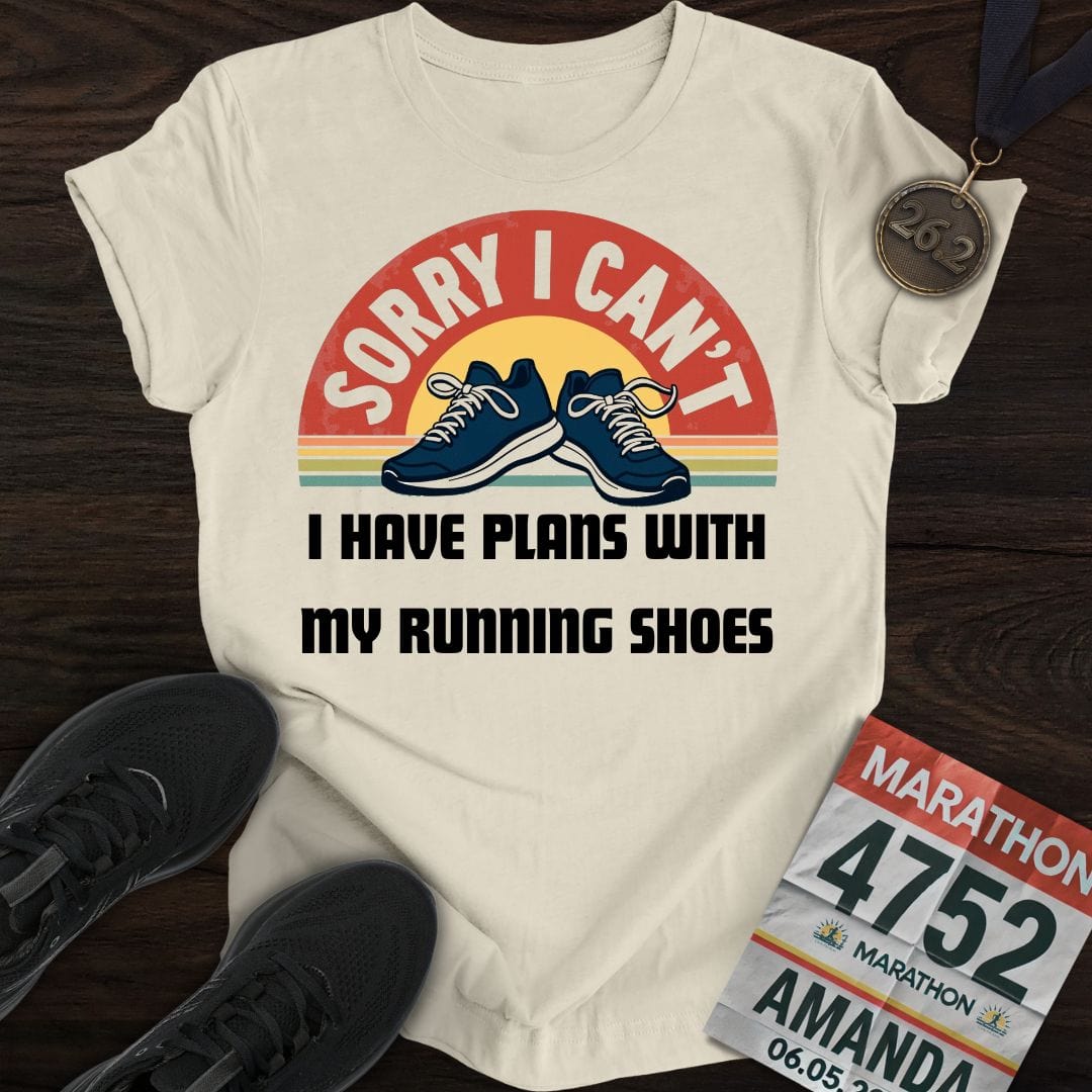 Printify T-Shirt Sand / S Plans With Running Shoes T-shirt