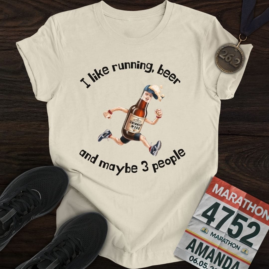Printify T-Shirt Sand / S Run And Beer T-Shirt