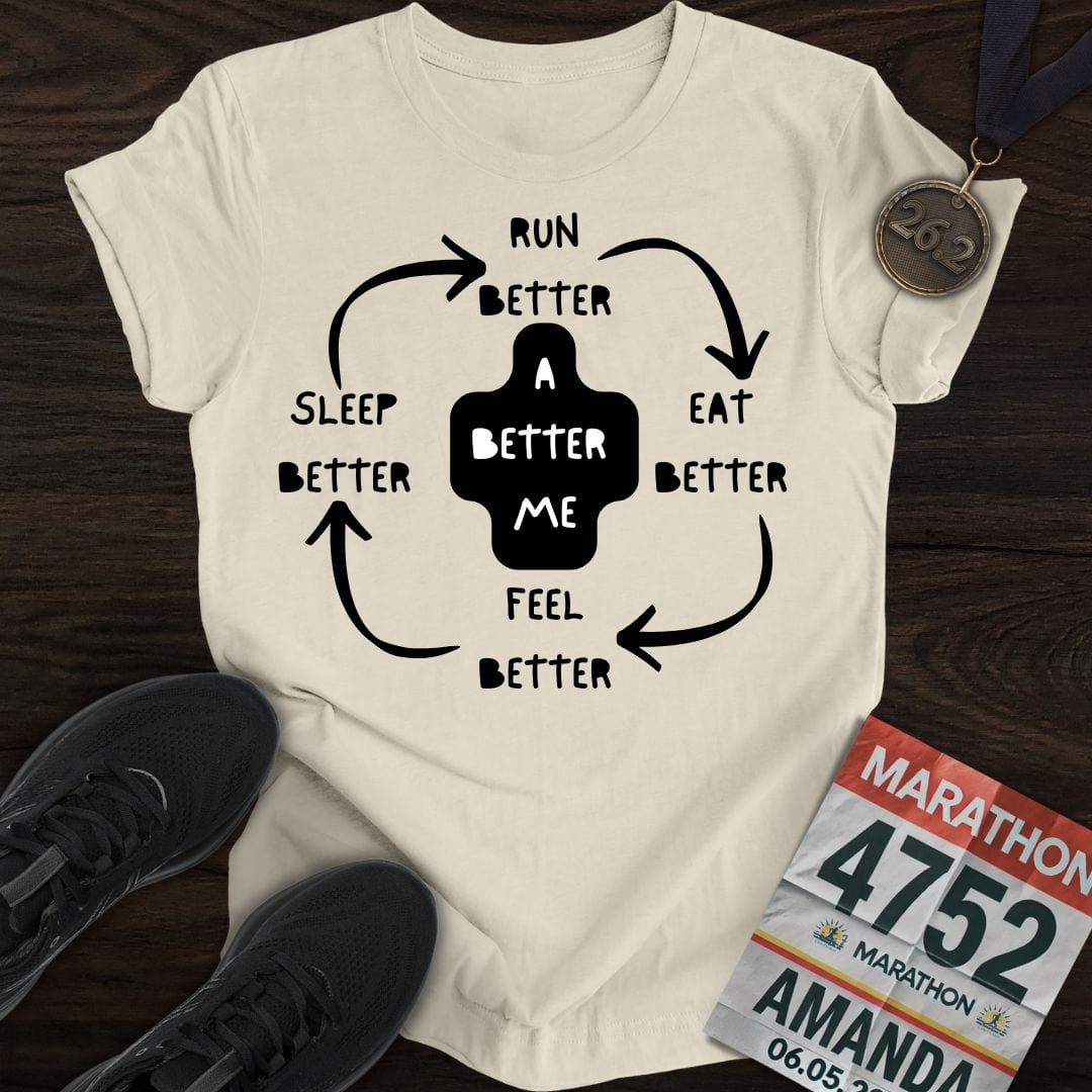 Printify T-Shirt Sand / S Run Better Feel Better T-shirt