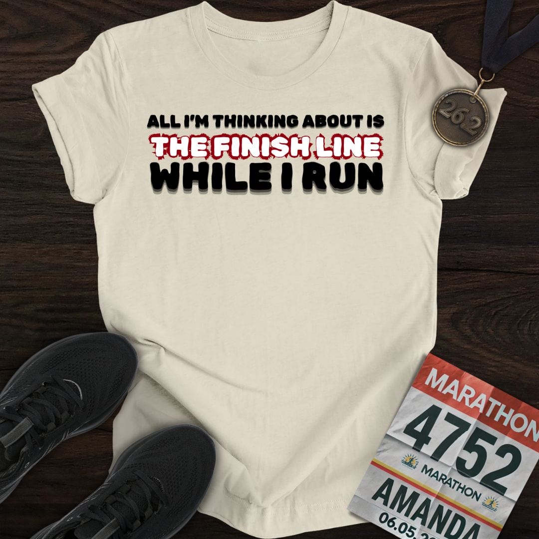 Printify T-Shirt Sand / S Run For The Finish T-shirt