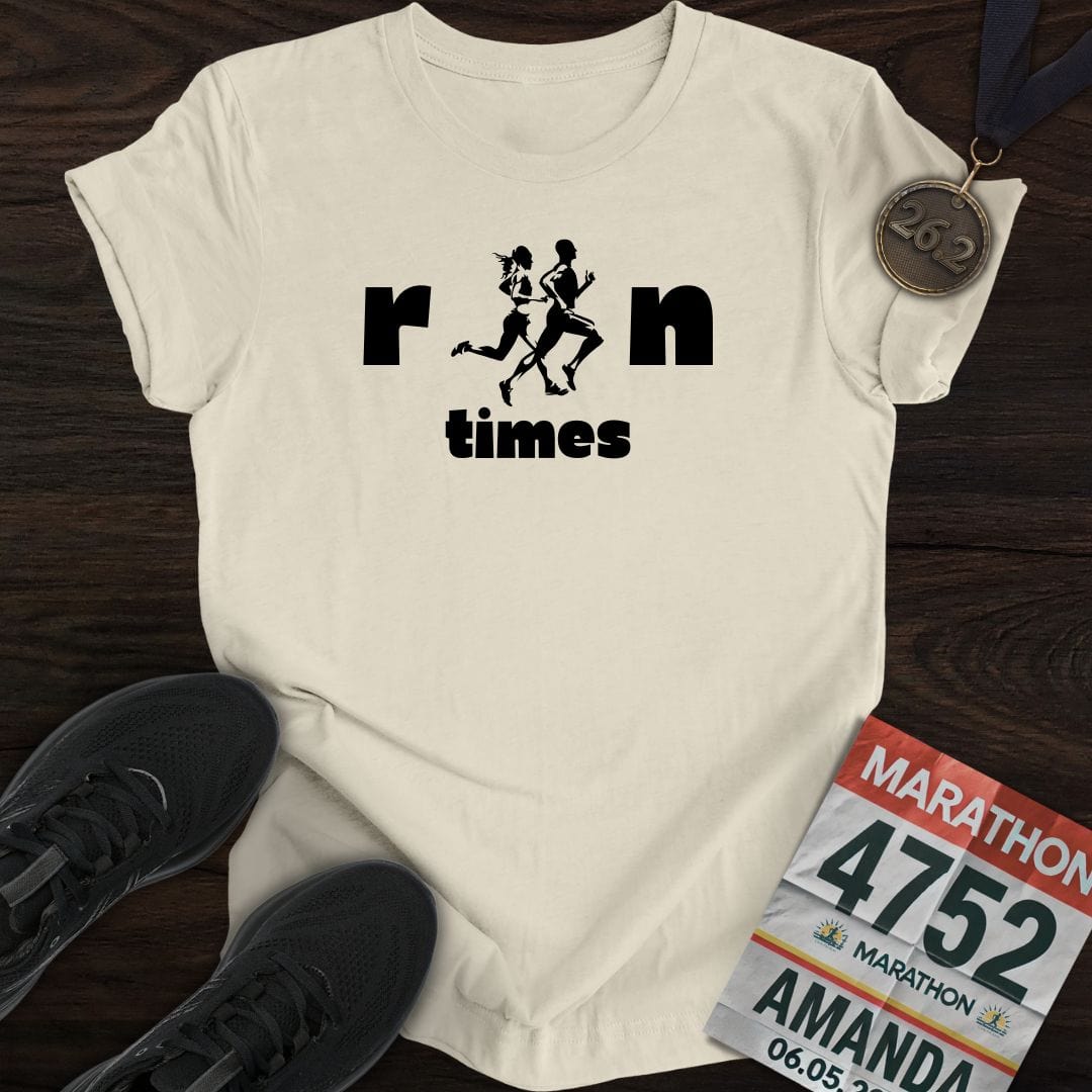 Printify T-Shirt Sand / S Run Times T-shirt