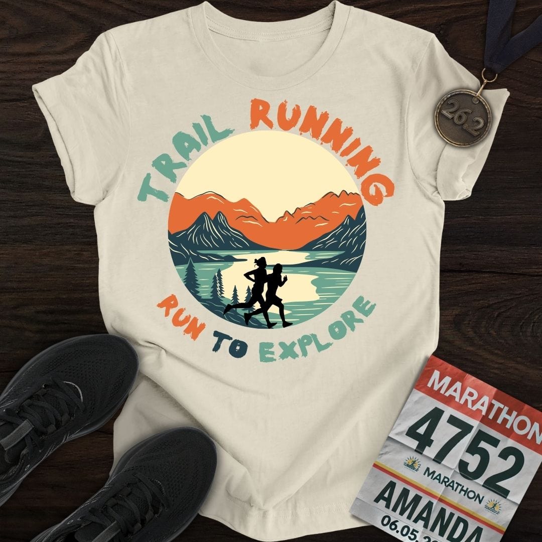 Printify T-Shirt Sand / S Run To Explore T-shirt