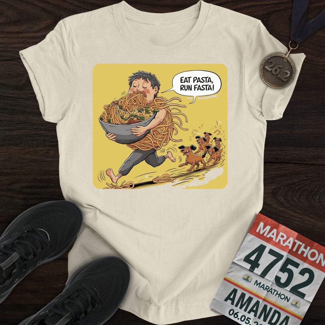 Printify T-Shirt Sand / S Runner Pasta T-Shirt