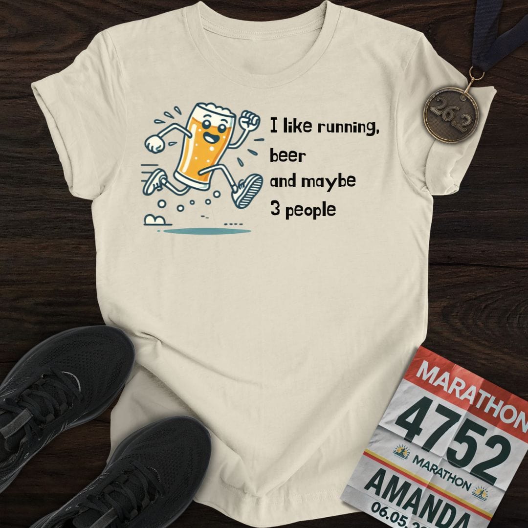 Printify T-Shirt Sand / S Running & 3 People T-Shirt