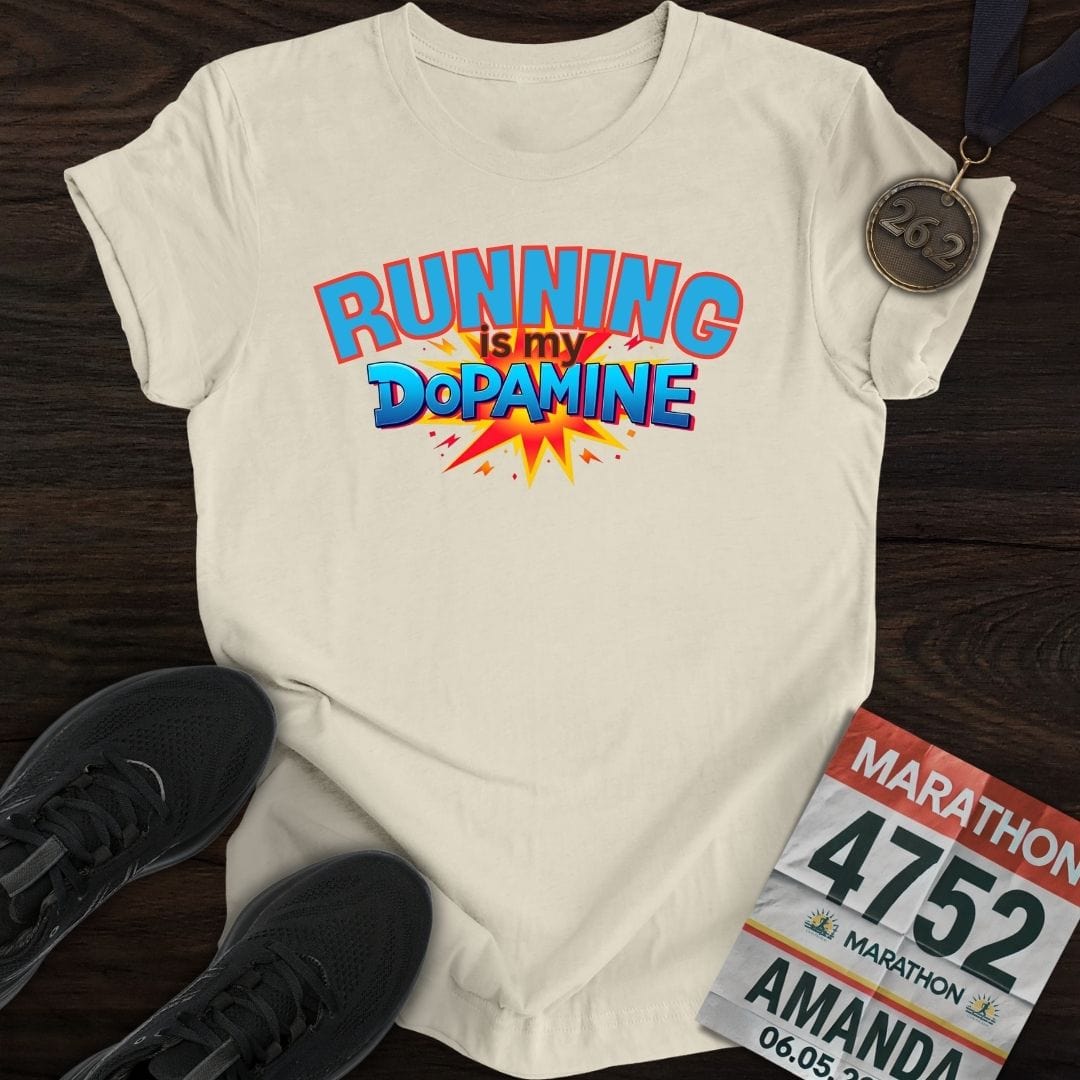 Printify T-Shirt Sand / S Running Is My Dopamine -2- T-shirt