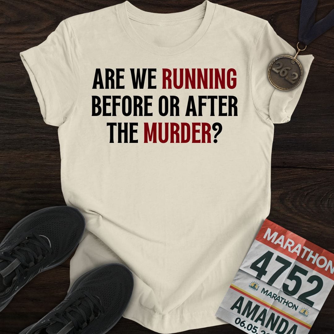 Printify T-Shirt Sand / S Running Through the Crime T-shirt