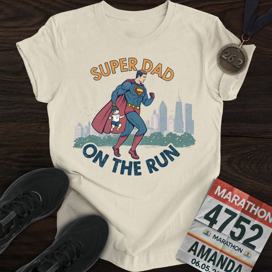 Printify T-Shirt Sand / S Super Dad Runner T-shirt