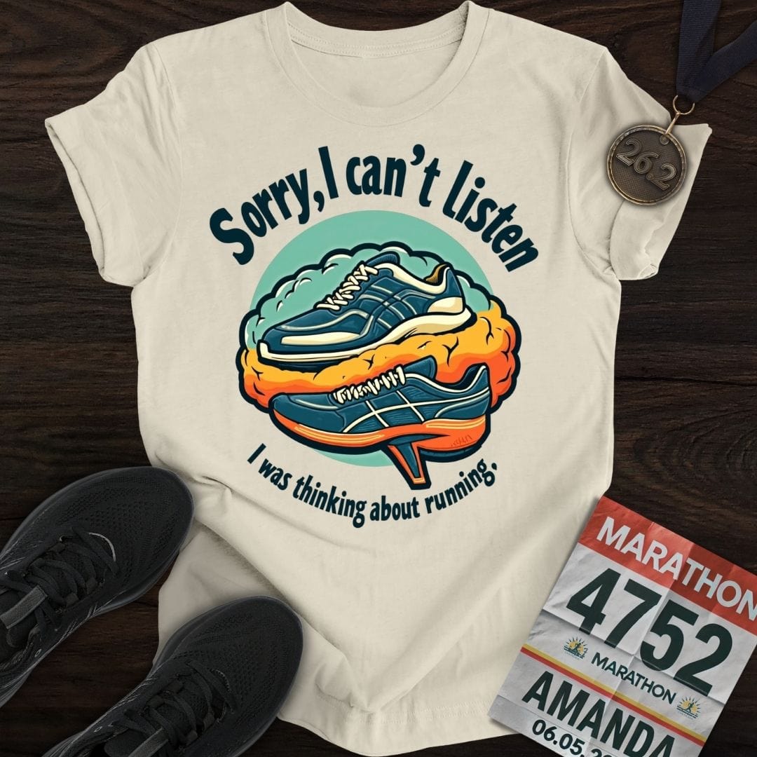 Printify T-Shirt Sand / S Thinking About Running T-shirt