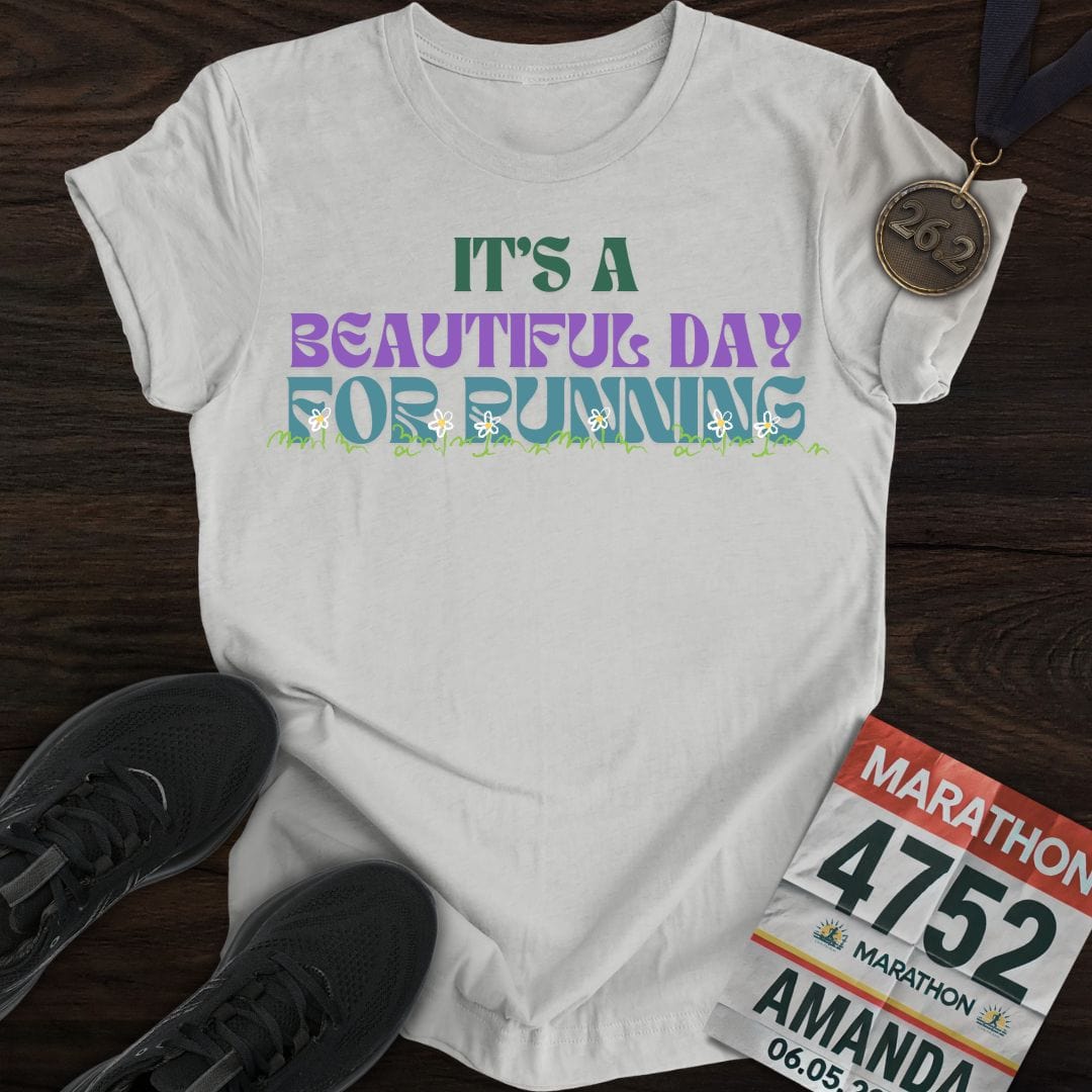 Printify T-Shirt Sport Grey / S Beautiful Day for Running T-Shirt