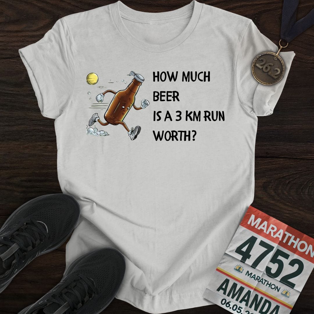 Printify T-Shirt Sport Grey / S Drink Beer Run 3KM T-Shirt