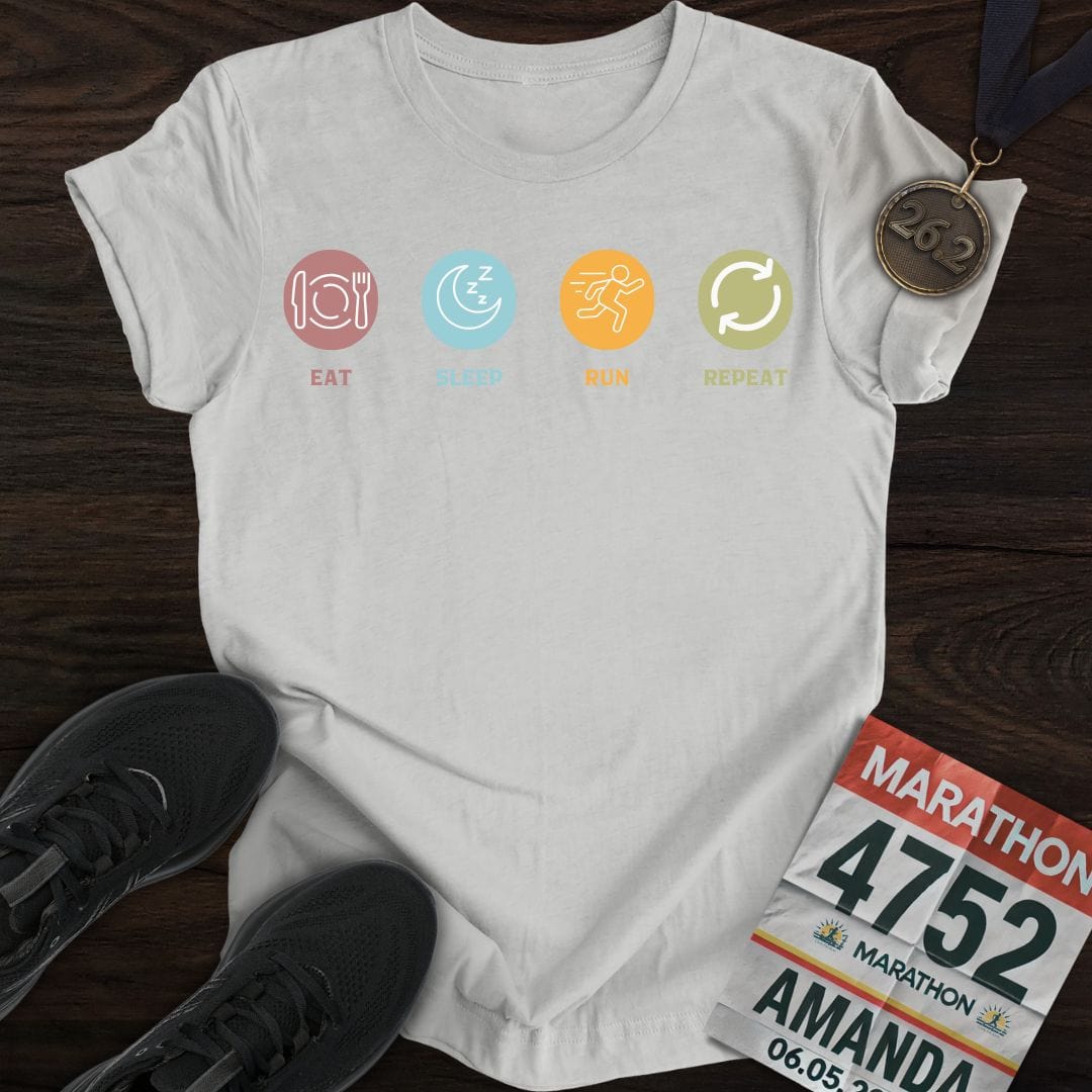Printify T-Shirt Sport Grey / S Eat Sleep Run T-Shirt
