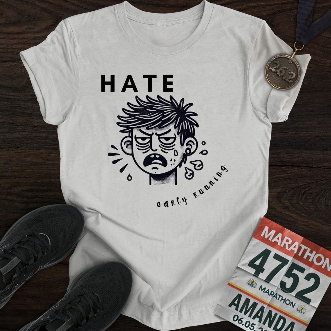 Printify T-Shirt Sport Grey / S Hate Early Running T-Shirt