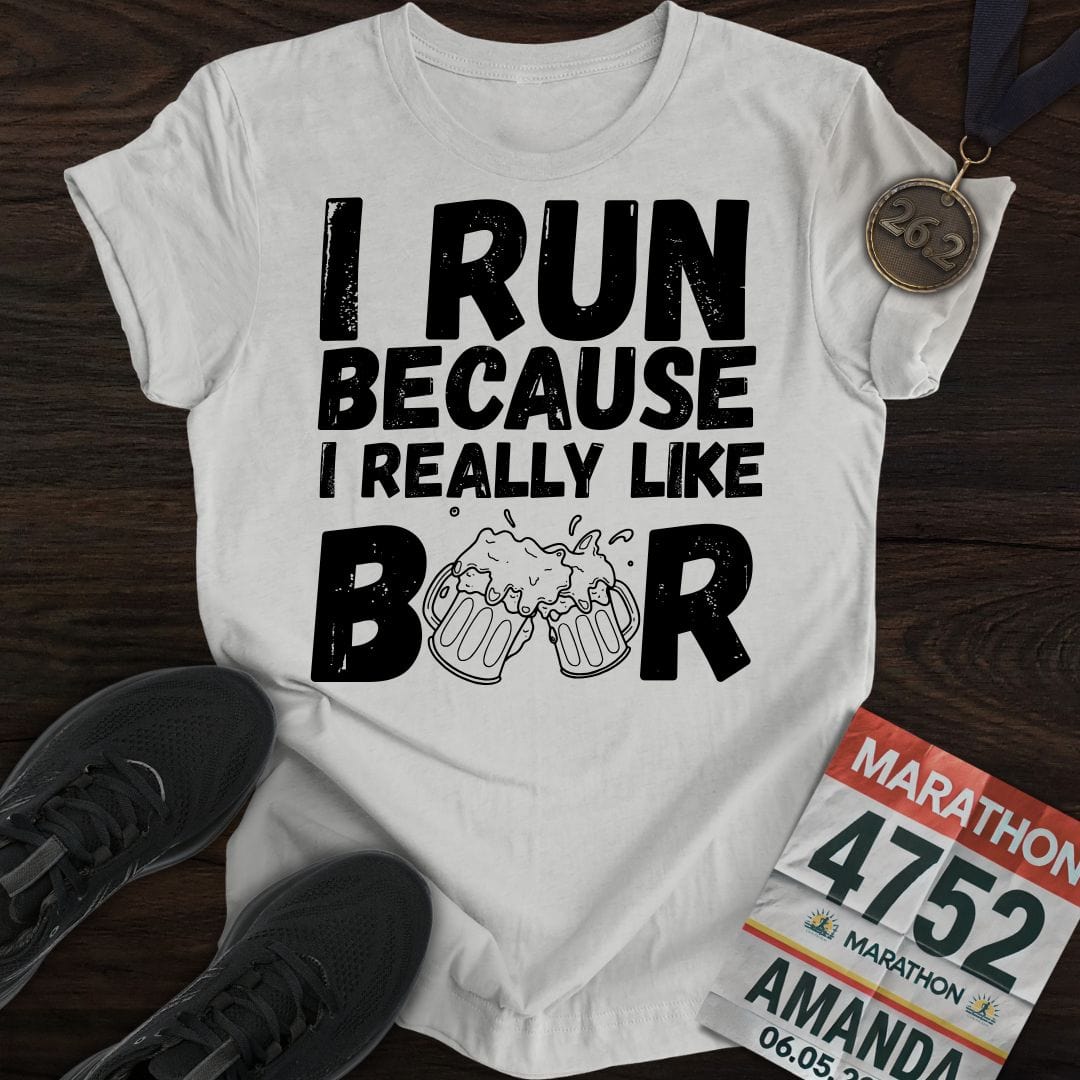 Printify T-Shirt Sport Grey / S Like Running Or Beer T-shirt