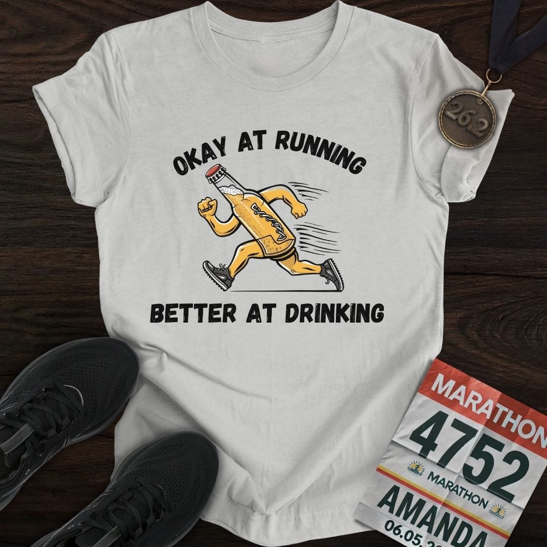 Printify T-Shirt Sport Grey / S Okay at Running T-Shirt