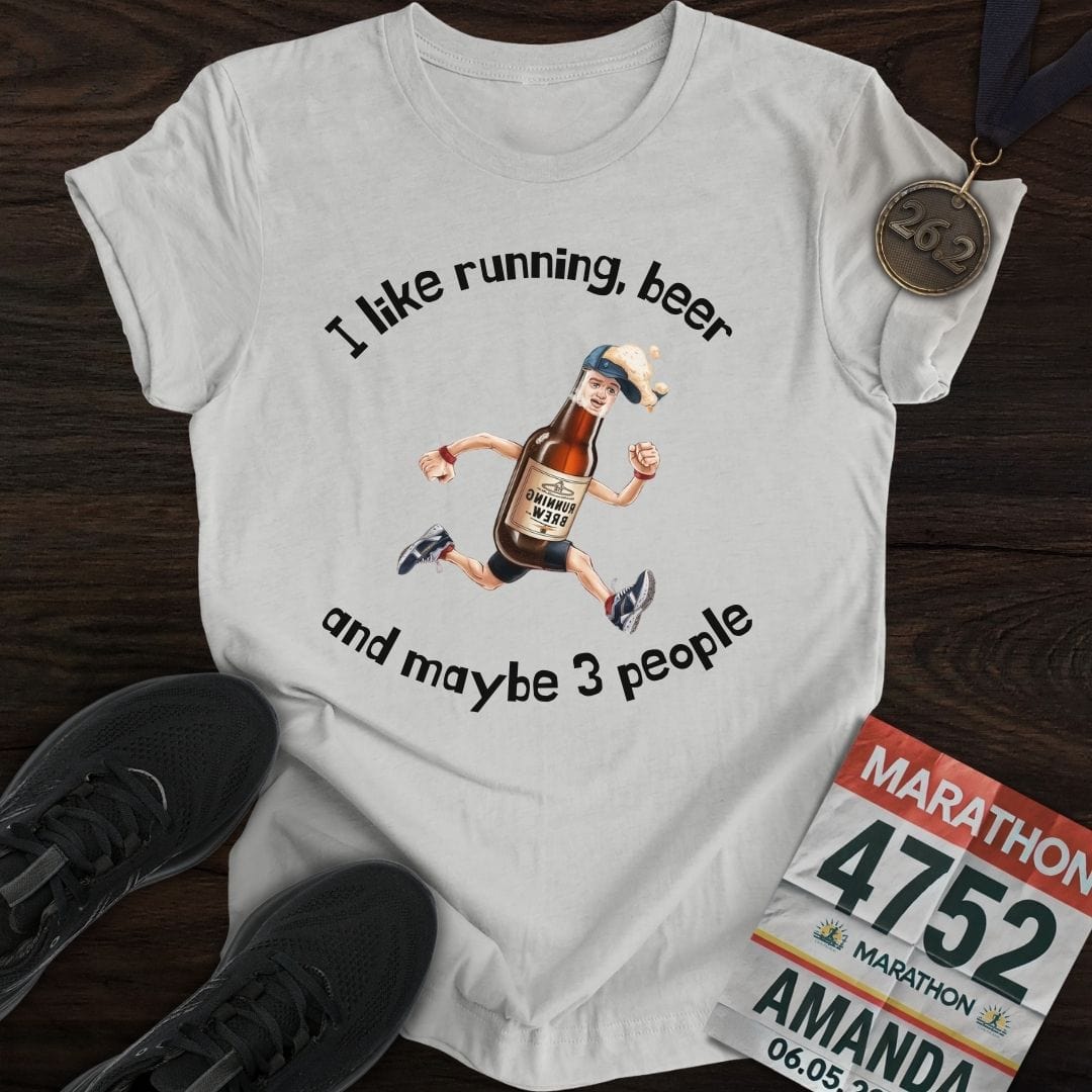Printify T-Shirt Sport Grey / S Run And Beer T-Shirt