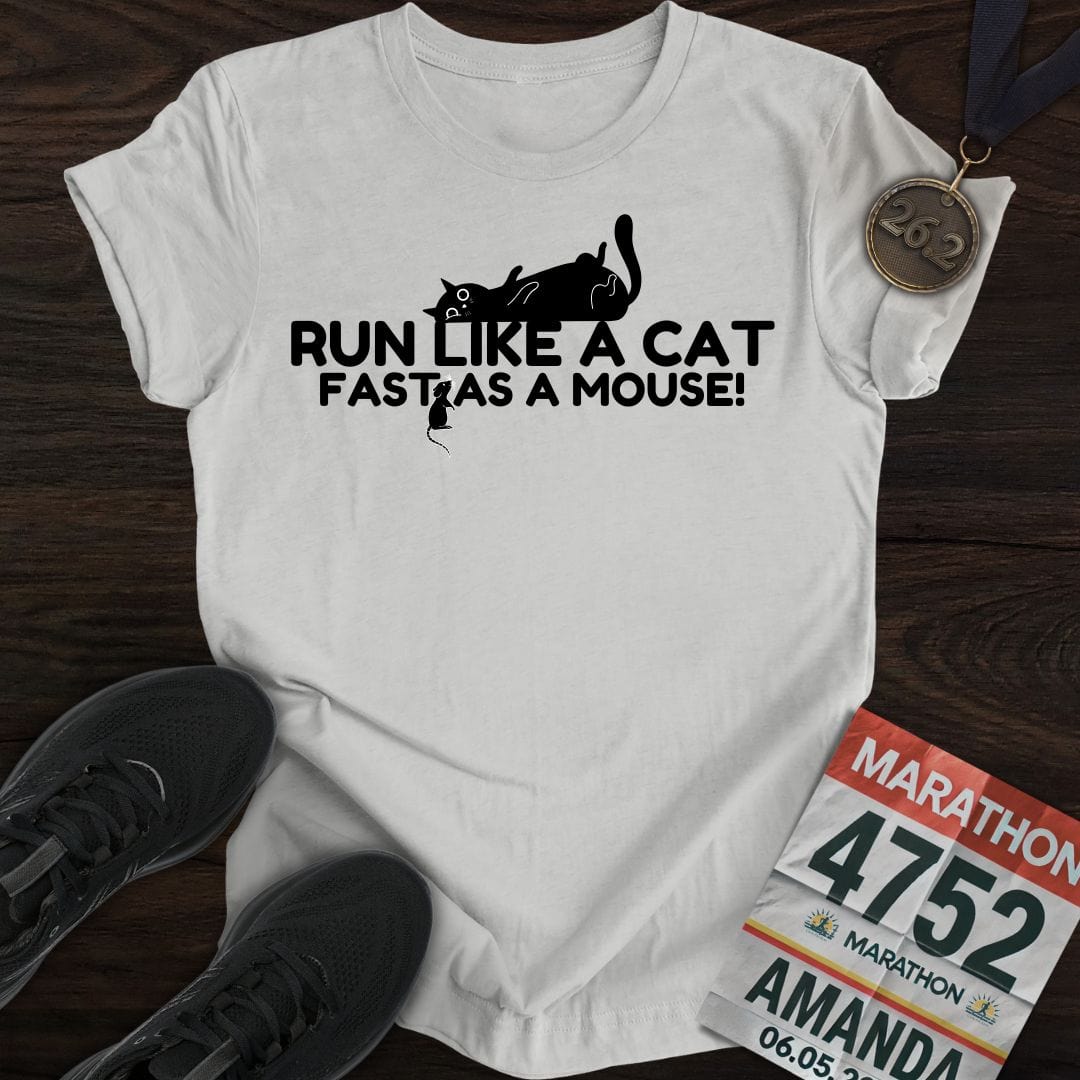 Printify T-Shirt Sport Grey / S Run Like A Cat T-shirt