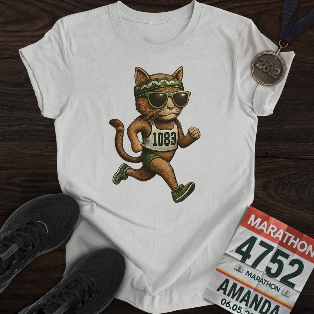 Printify T-Shirt Sport Grey / S Runner Cat T-Shirt