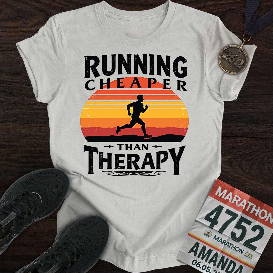Printify T-Shirt Sport Grey / S Running Because Cheaper T-shirt