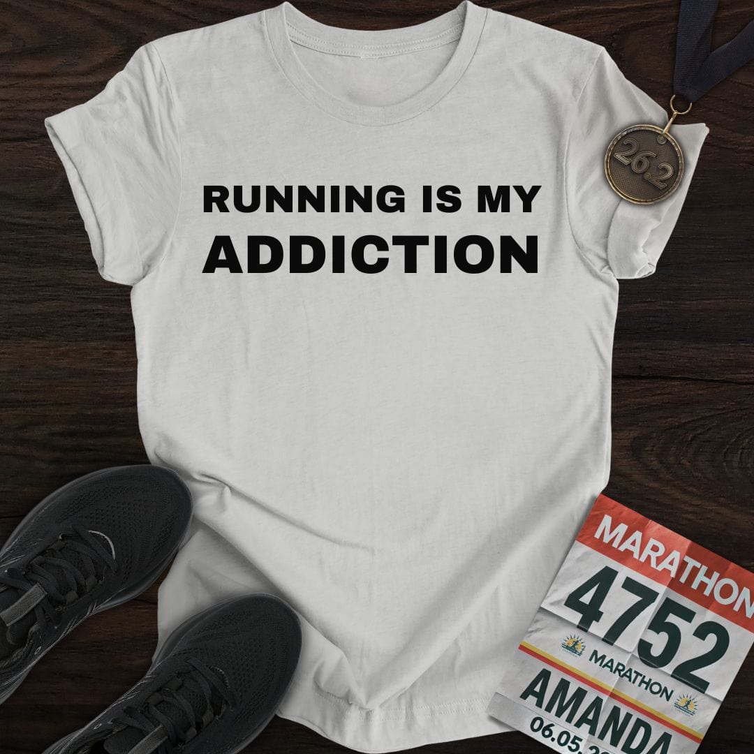 Printify T-Shirt Sport Grey / S Running Is My Addiction T-Shirt