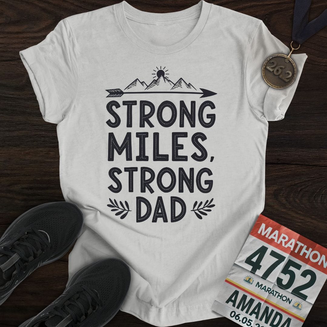 Printify T-Shirt Sport Grey / S Strong Miles, Strong Dad T-shirt