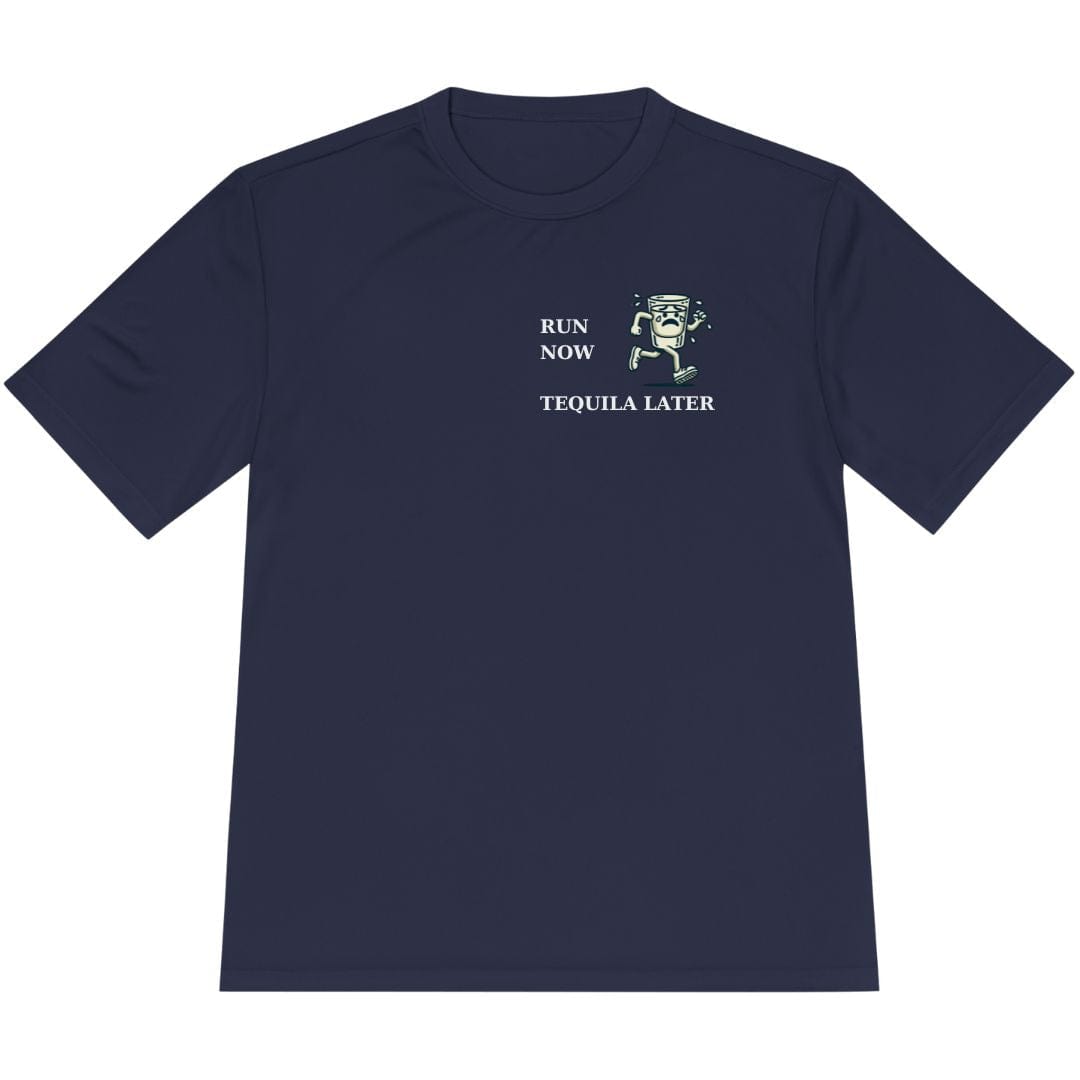 Printify T-Shirt True Navy / XS Run Now Tequila Later T-Shirt / Pro