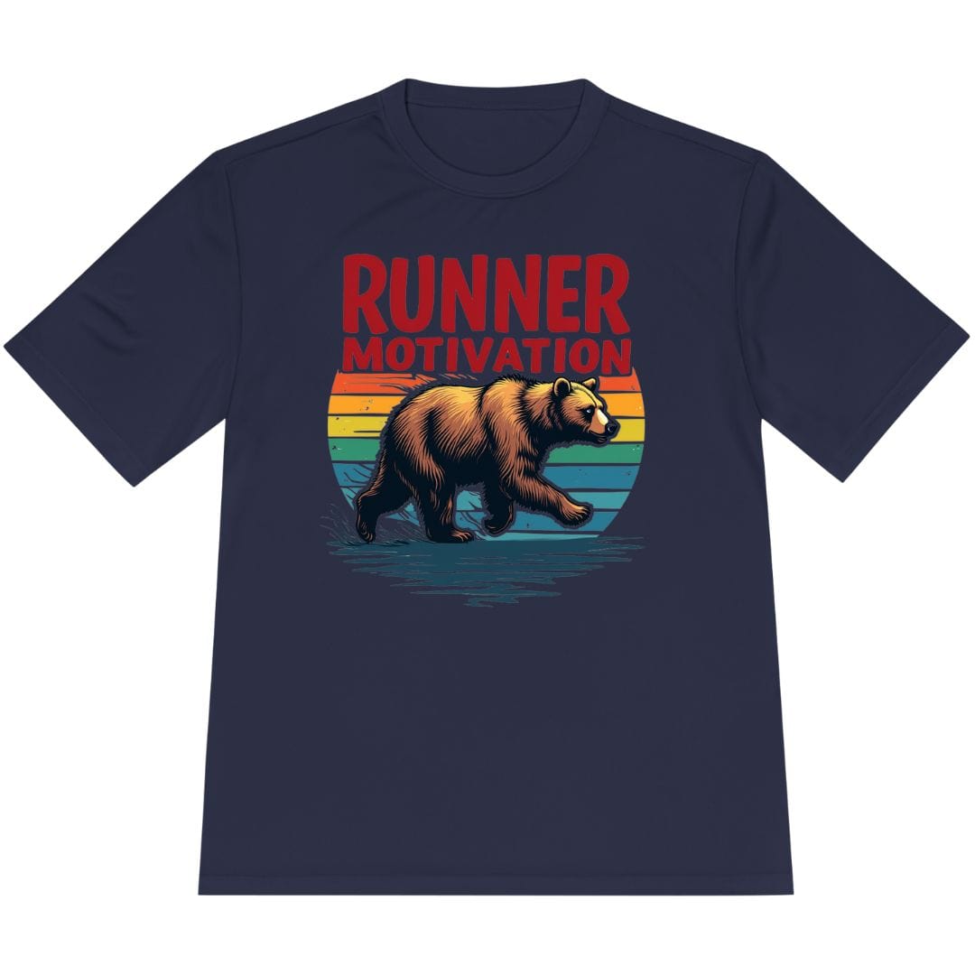 Printify T-Shirt True Navy / XS Runner Bear Motivation T-Shirt / Pro