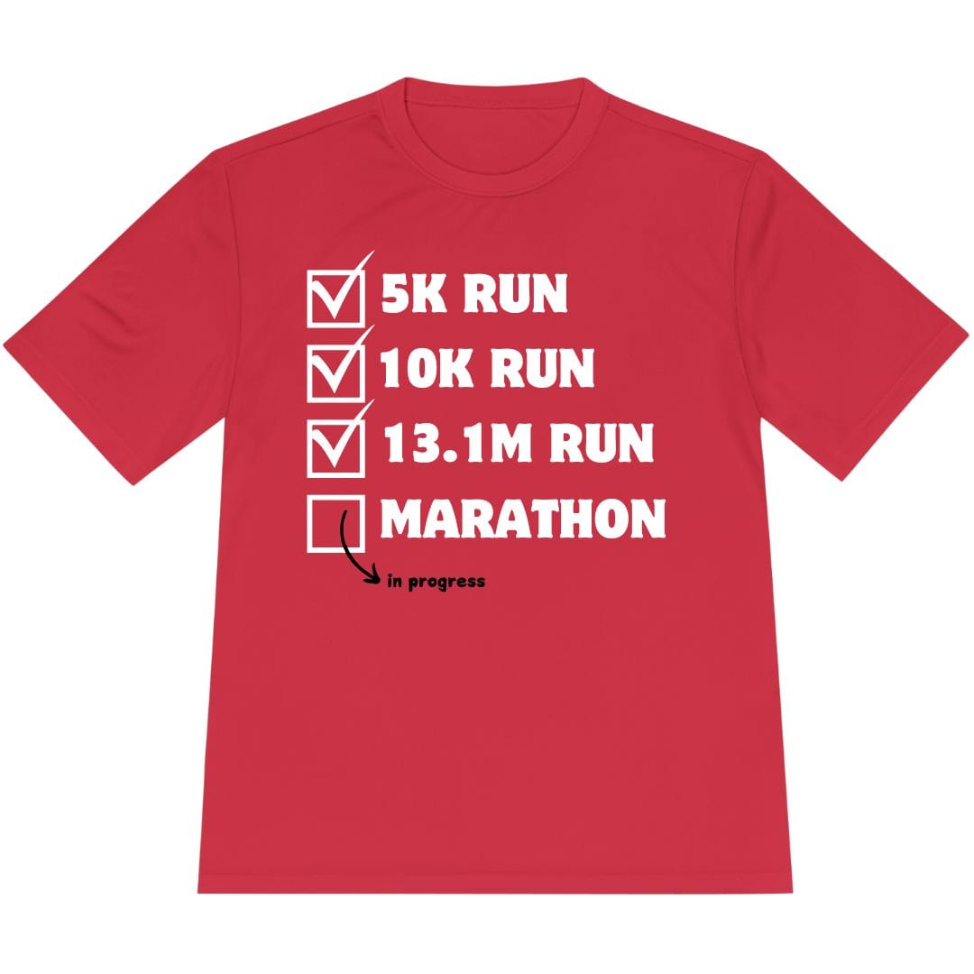 Printify T-Shirt True Red / XS Marathon In Progress T-Shirt / Pro