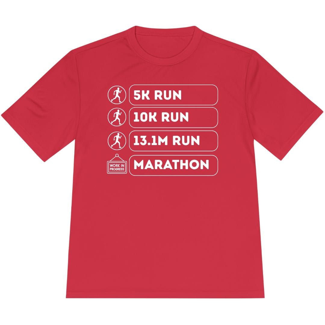 Printify T-Shirt True Red / XS Marathon: In Progress T-Shirt / Pro