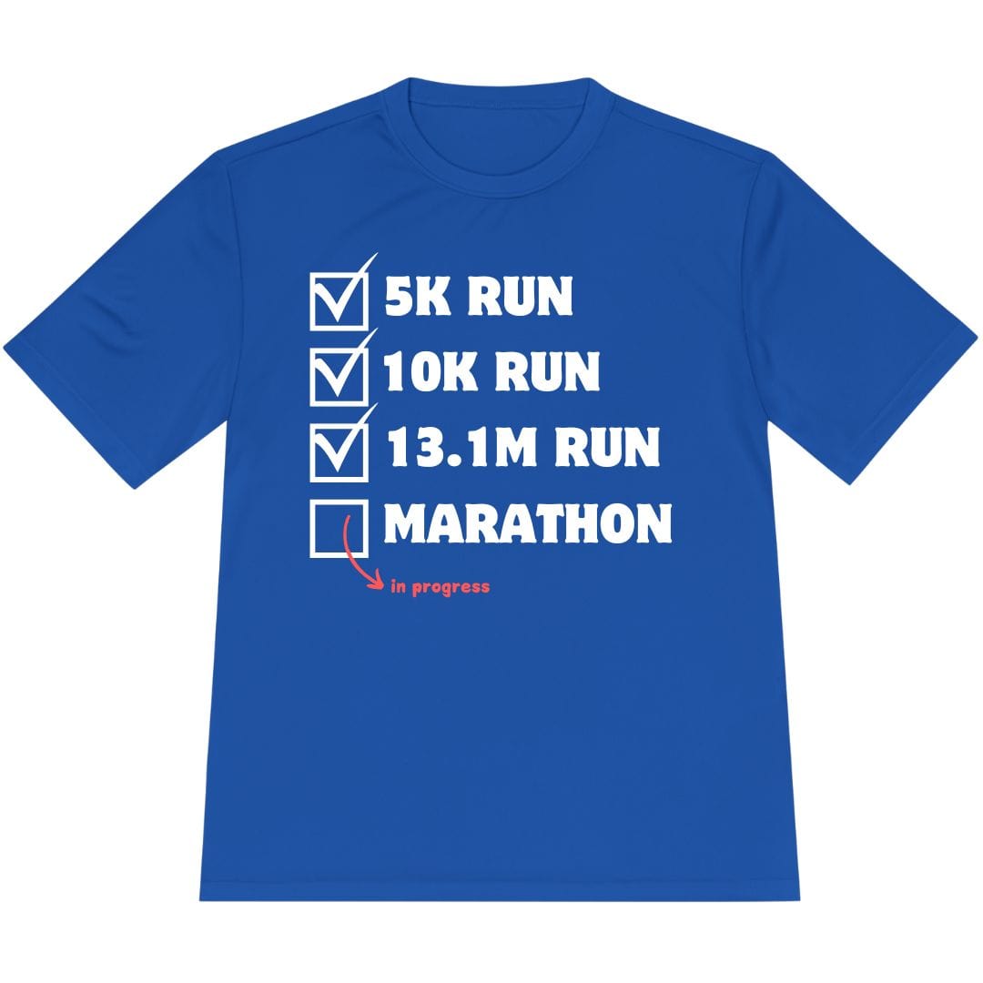 Printify T-Shirt True Royal / XS Marathon In Progress T-Shirt / Pro