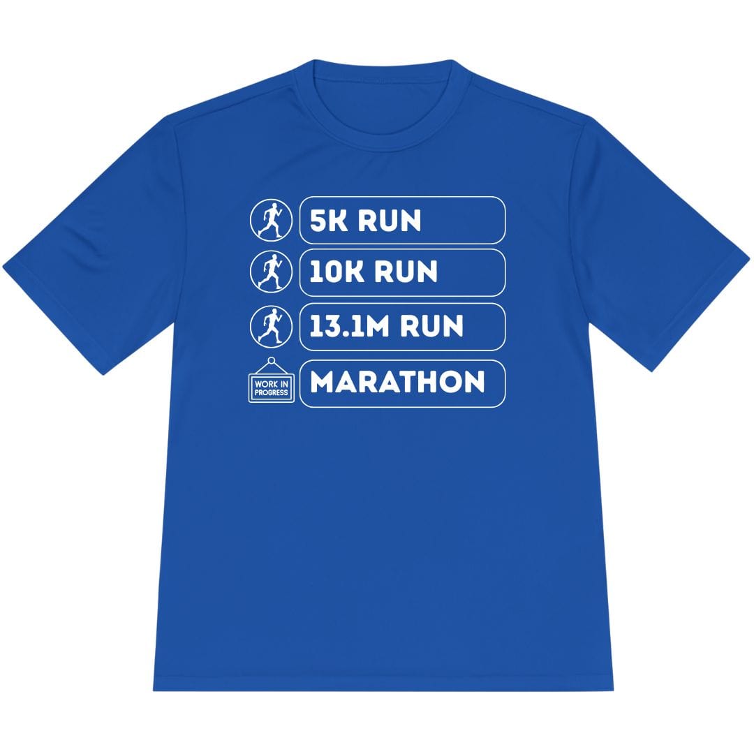 Printify T-Shirt True Royal / XS Marathon: In Progress T-Shirt / Pro