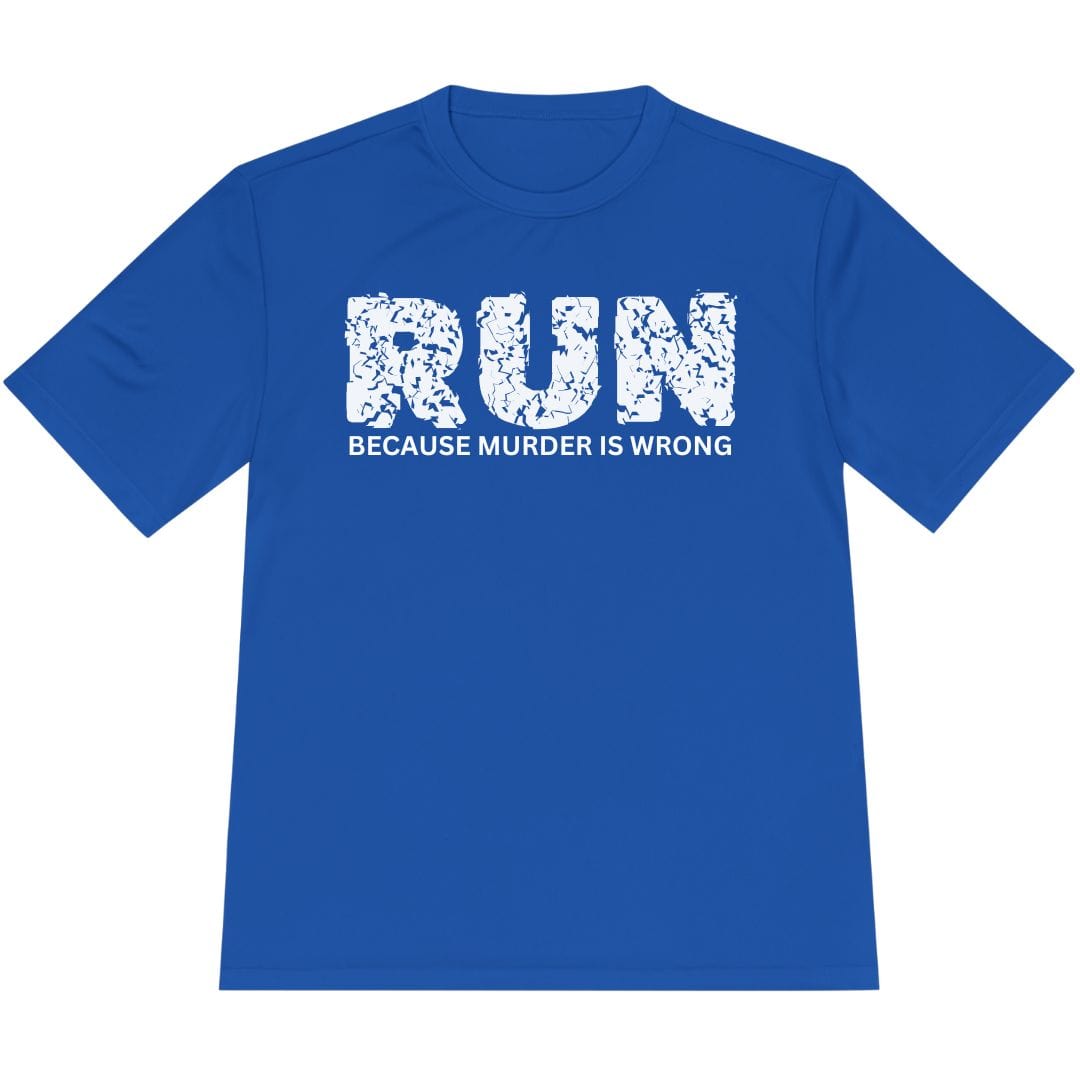 Printify T-Shirt True Royal / XS Run Because Murder Is Wrong T-Shirt / Pro