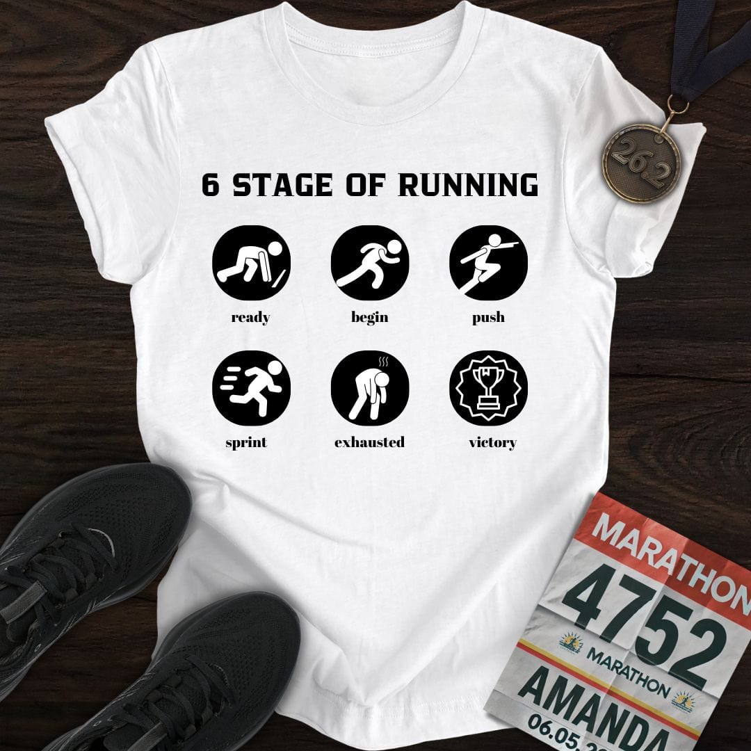 Printify T-Shirt White / S 6 Stage of Running T-Shirt